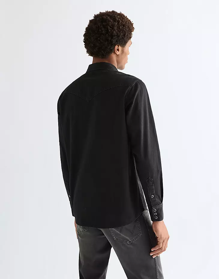 wrangler western shirt svart - 2