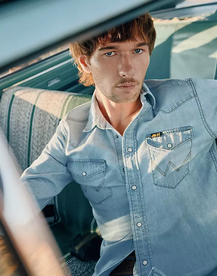 wrangler western shirt light  - 3