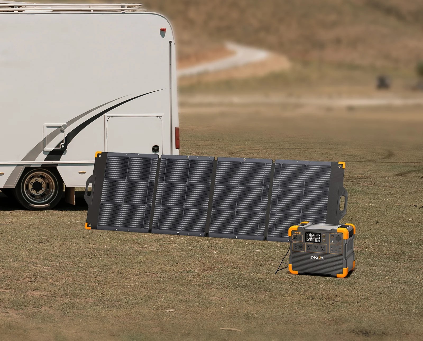 Powerstation Pecron - 1200W - 614Wh + 200W  vikbar solpanel Solmax 