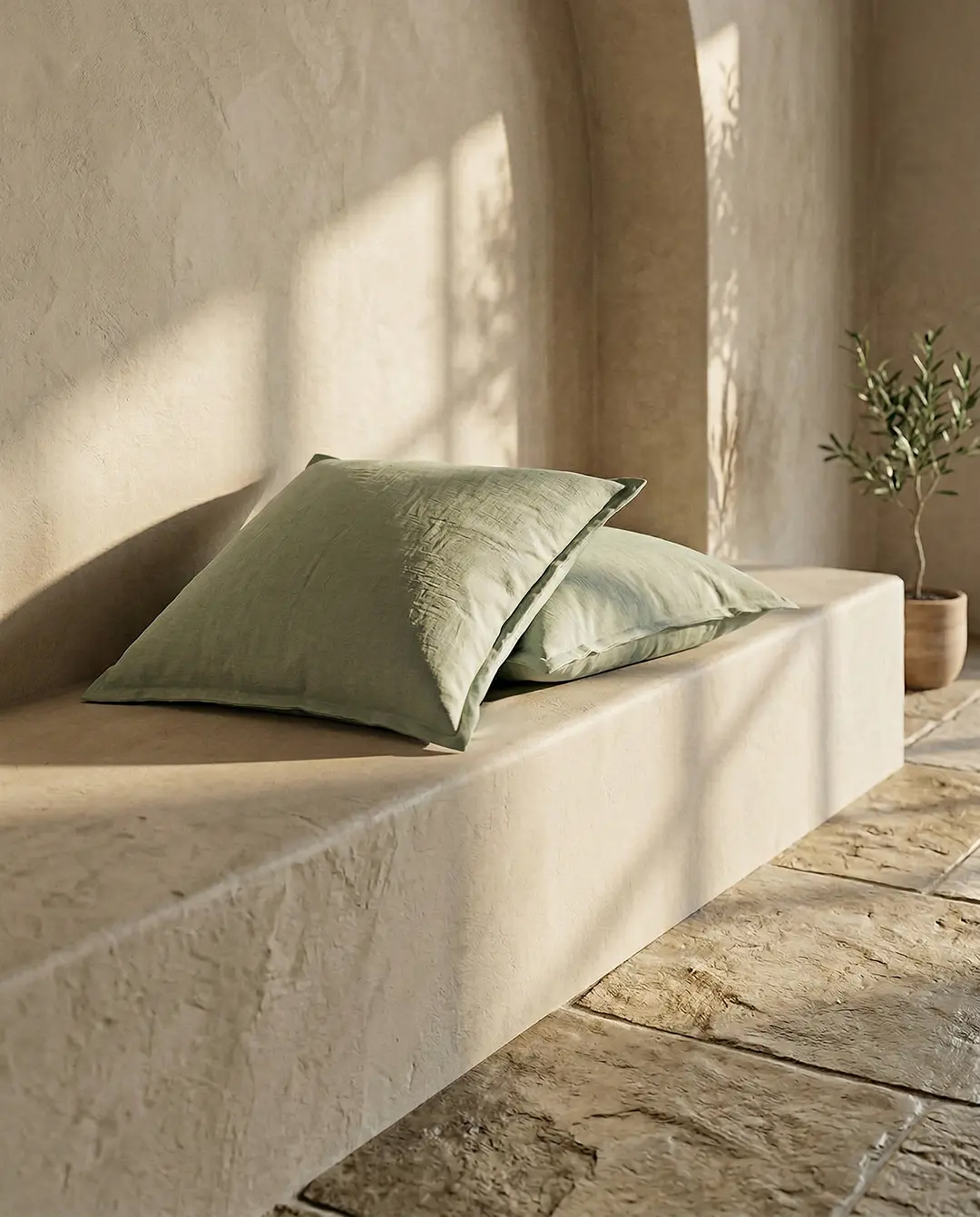 Kuddfodral Linen Grön 50x50cm - 4