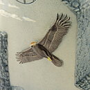 Staffan Johnson (1980s) Relief Clock with Eagle over the Mountains Motif 24 cm