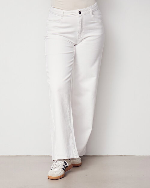 Jeans Como twill rak & vid vit