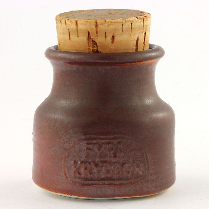 Francesca Mascitti-Lindh (Arabia 1960s) Rustic Spice Jar "Neljä maustetta" (Four Spices) 6 cm (7)