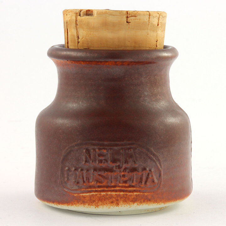 Francesca Mascitti-Lindh (Arabia 1960s) Rustic Spice Jar "Neljä maustetta" (Four Spices) 6 cm (7)