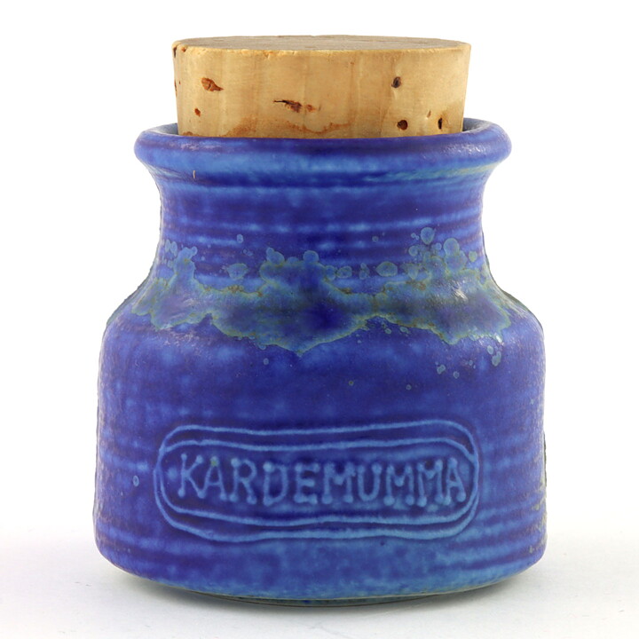 Francesca Mascitti-Lindh (Arabia 1960s) Rustic Spice Jar "Kardemummaa" (Cardamom) 6 cm (8)