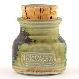 Francesca Mascitti-Lindh (Arabia 1960s) Rustic Spice Jar "Inkivääria" (Ginger) 6 cm (9)
