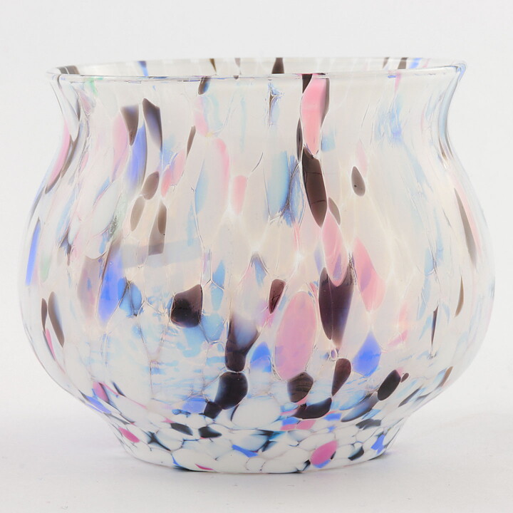 Lisa Larson (Skruf 1980s) Rounded Speckled Glass Candleholder 9 cm (5)