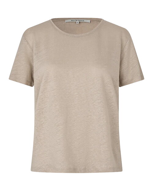 Linnetopp Peony kort ärm ljusbeige - 4