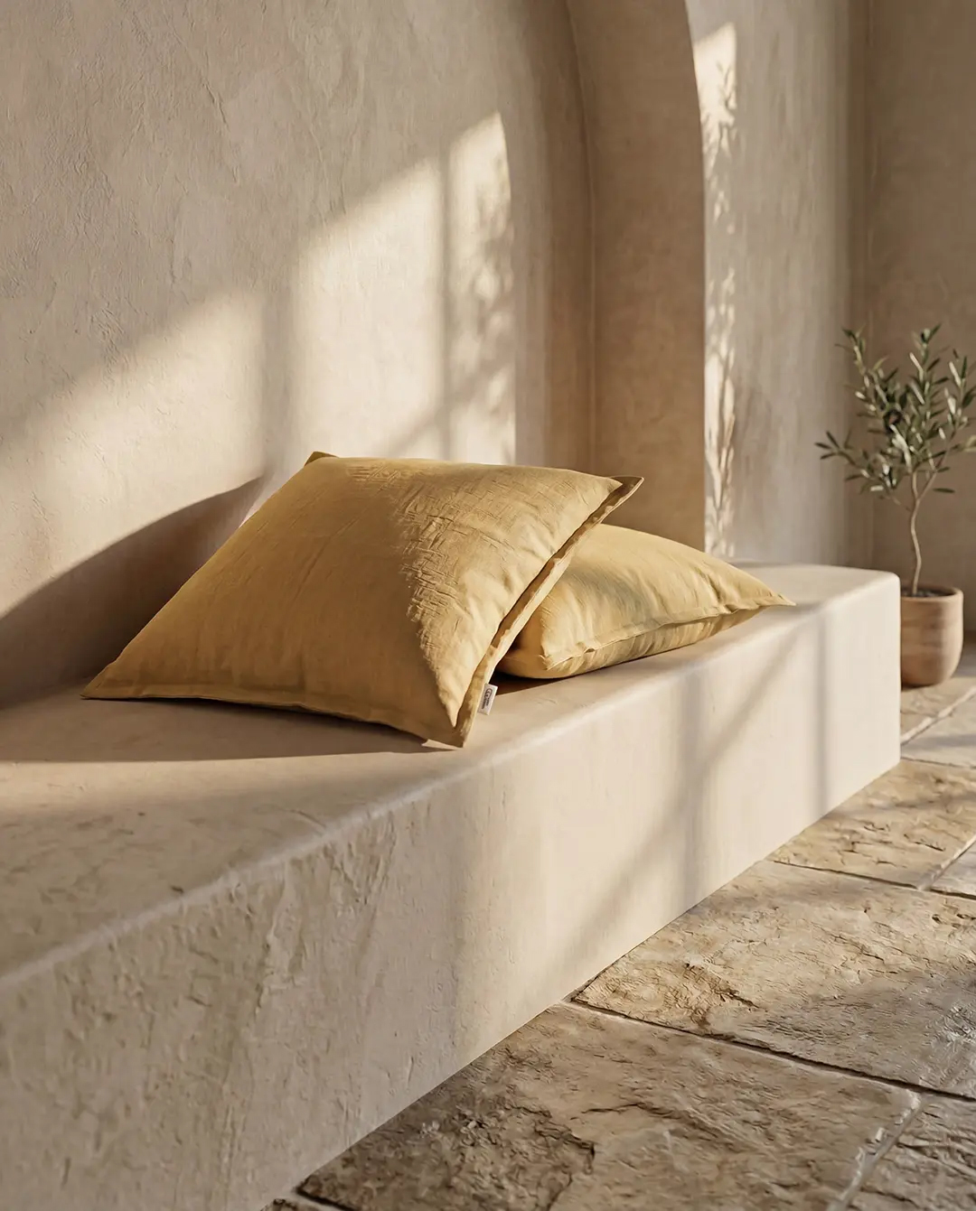 Kuddfodral Linen Ockra 50x50cm - 4
