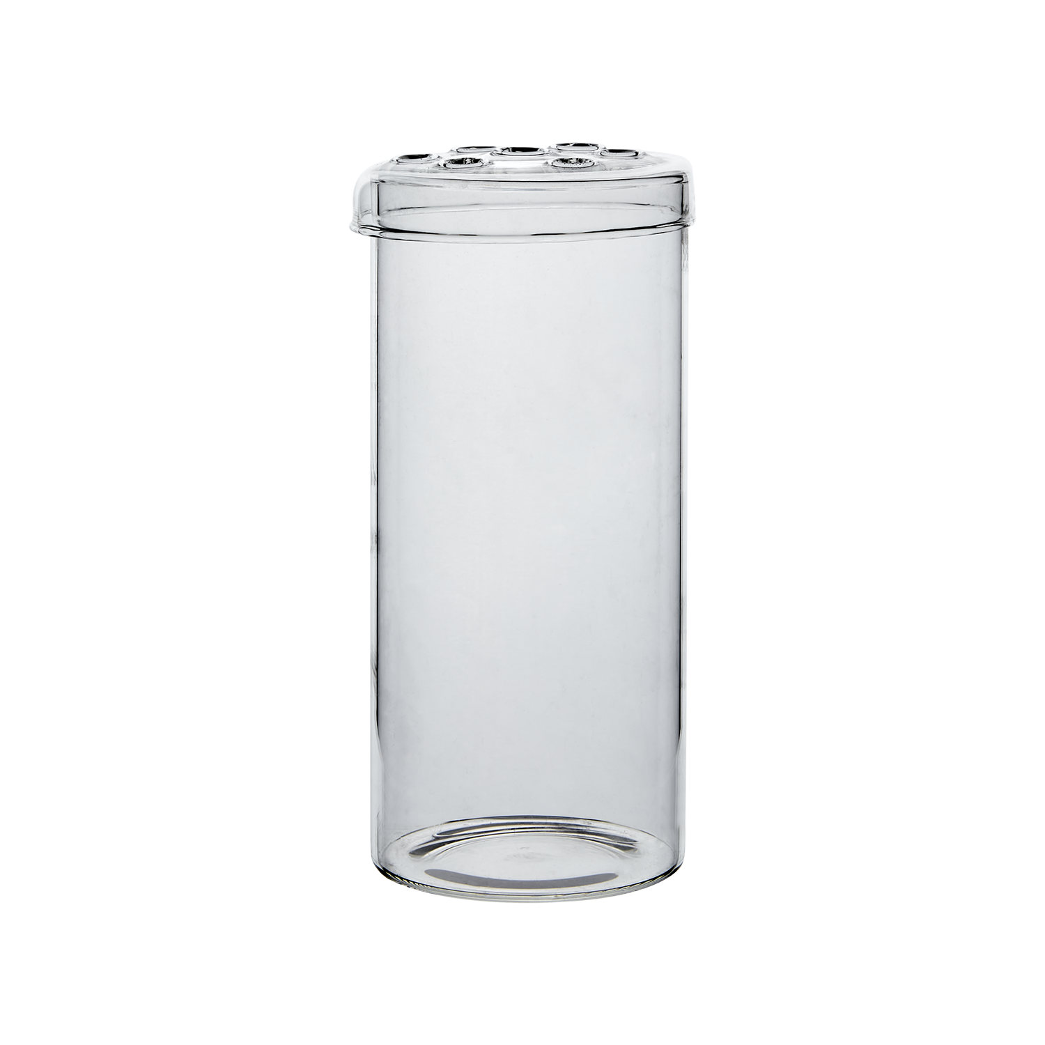 Vase - Glass vase with lid - Ø10xH21 cm - 2