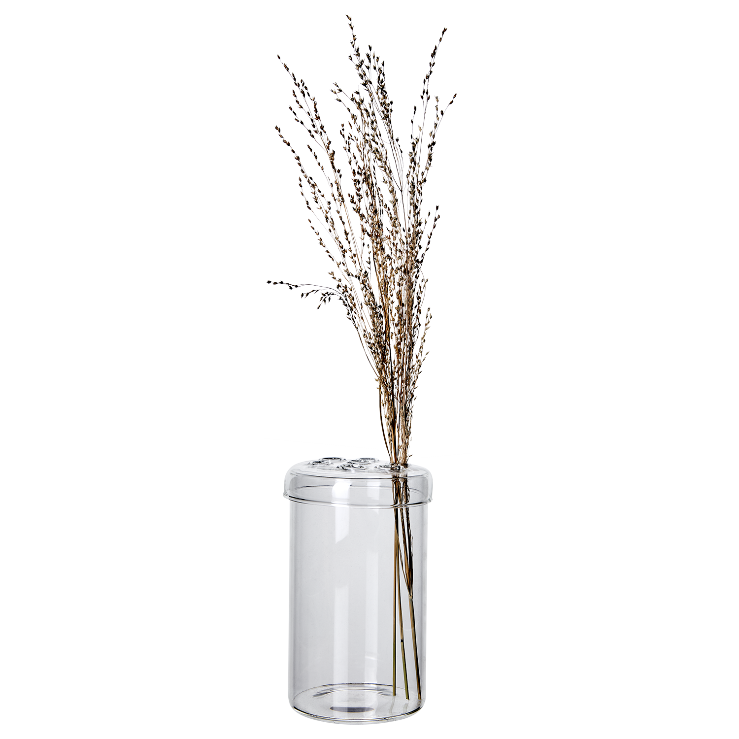 Vase - Glass vase with lid - Ø10xH17 cm - 4