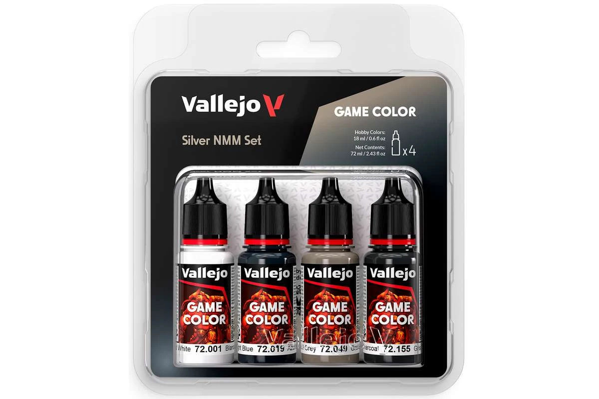 Game Color, silver färgset för non metallic metal 4x18ml - 2