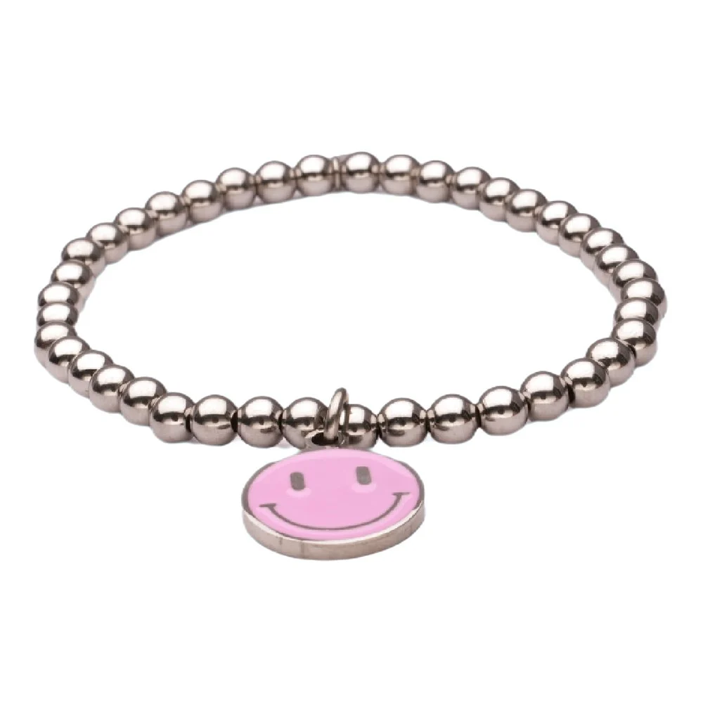 Btacelet smiley steel/pink