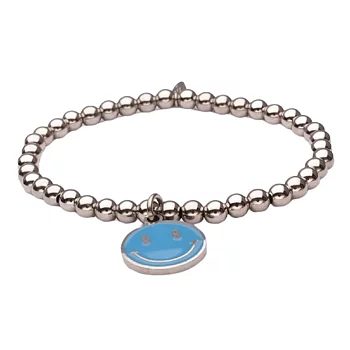 Bracelet smiley steel/blue