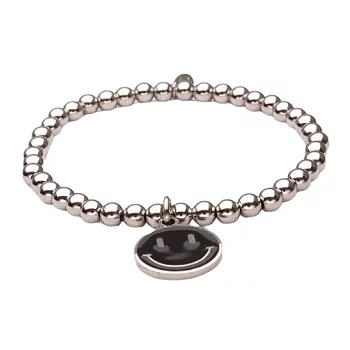 Bracelet smiley steel/black