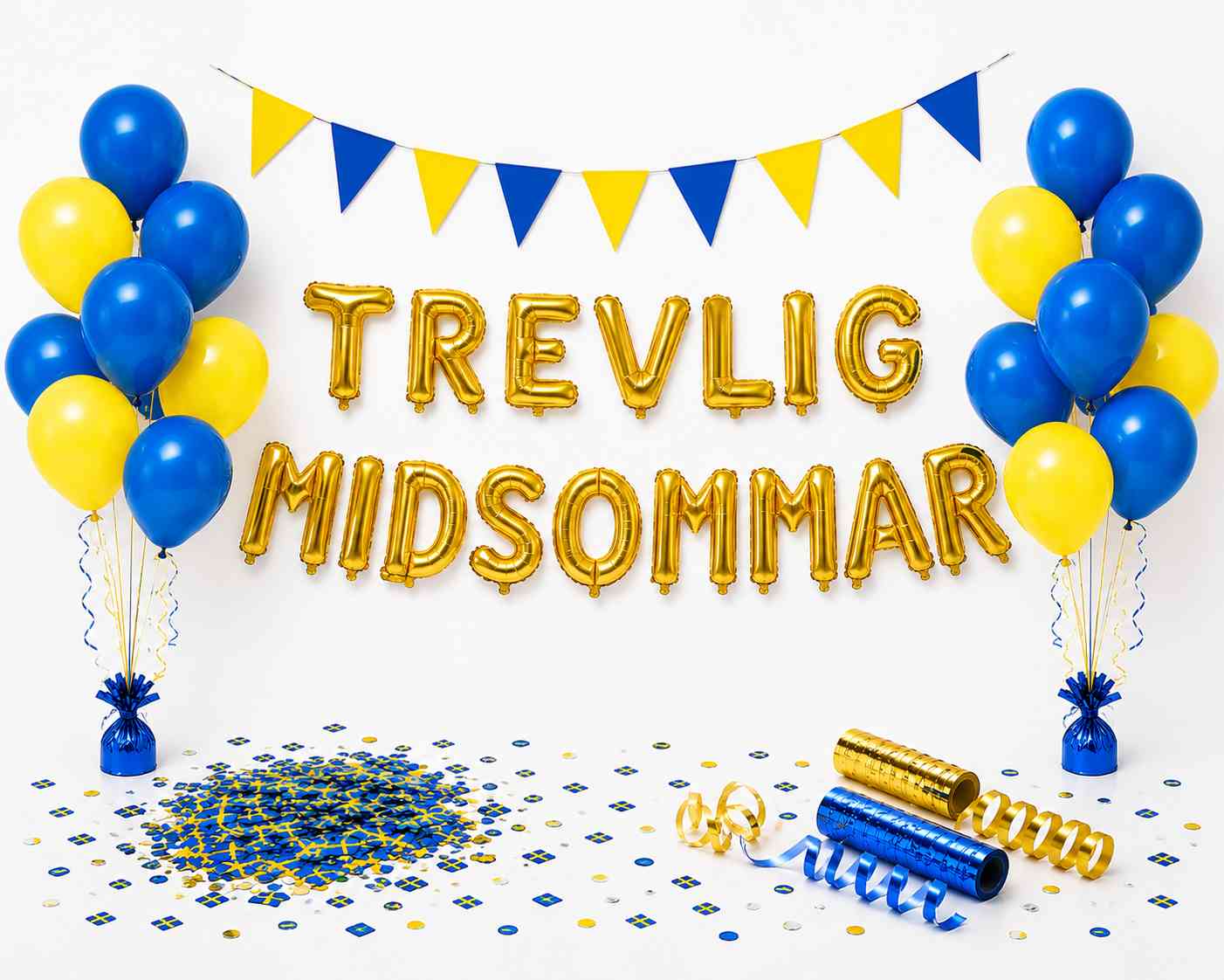 Midsommar Dekorationspaket Blå Gul 