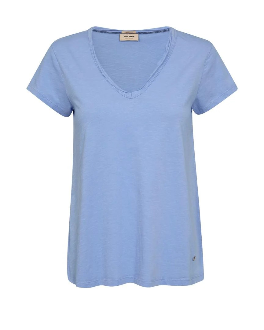 Tulli V-SS Basic Tee - Hydrangea - Mos Mosh