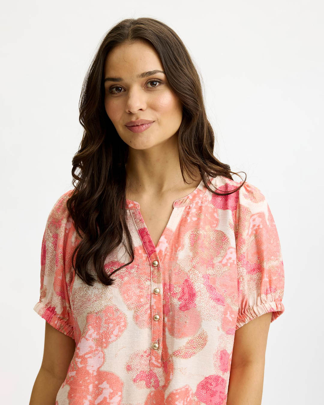 Klänning Emily mönstrad korall/rosa/beige - 3