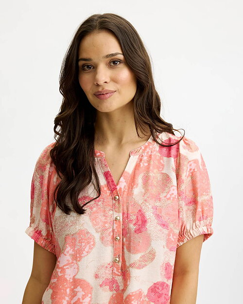 Klänning Emily mönstrad korall/rosa/beige - 3