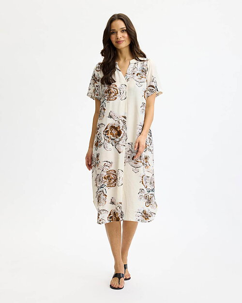 Klänning Amelia mönstrad mint/beige