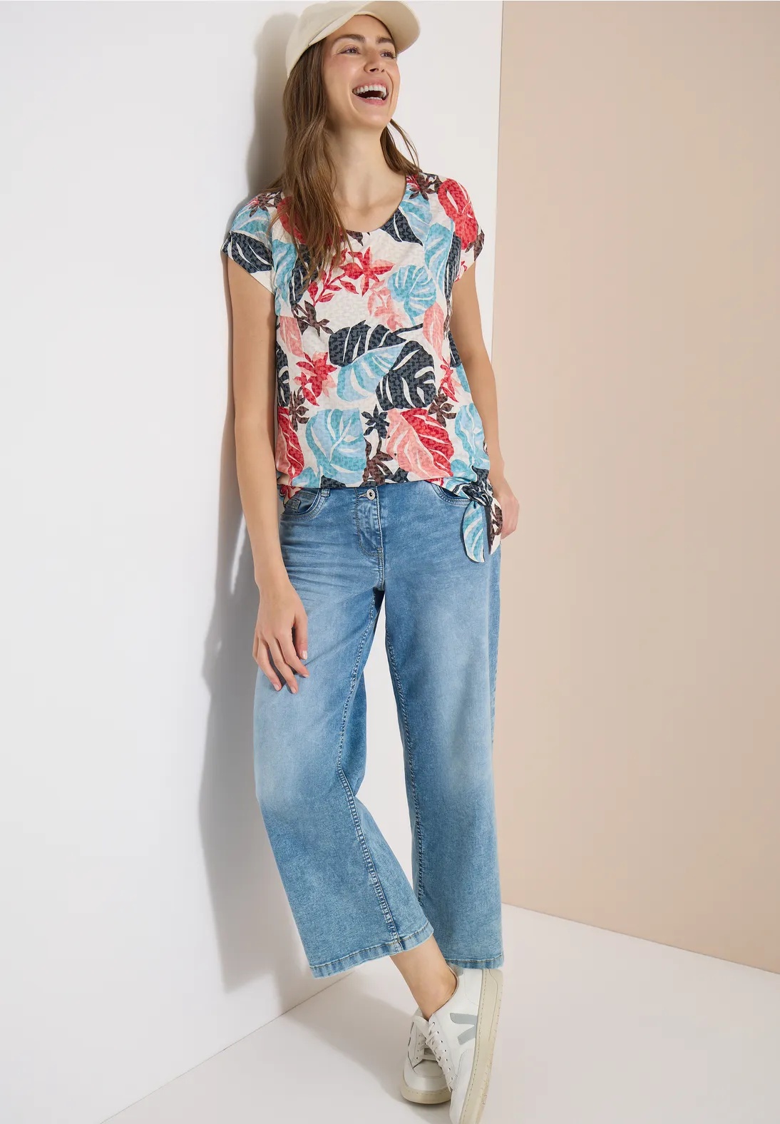 TOS AOP Burn Out Shirt - Light Alabaster white   - Cecil - 3