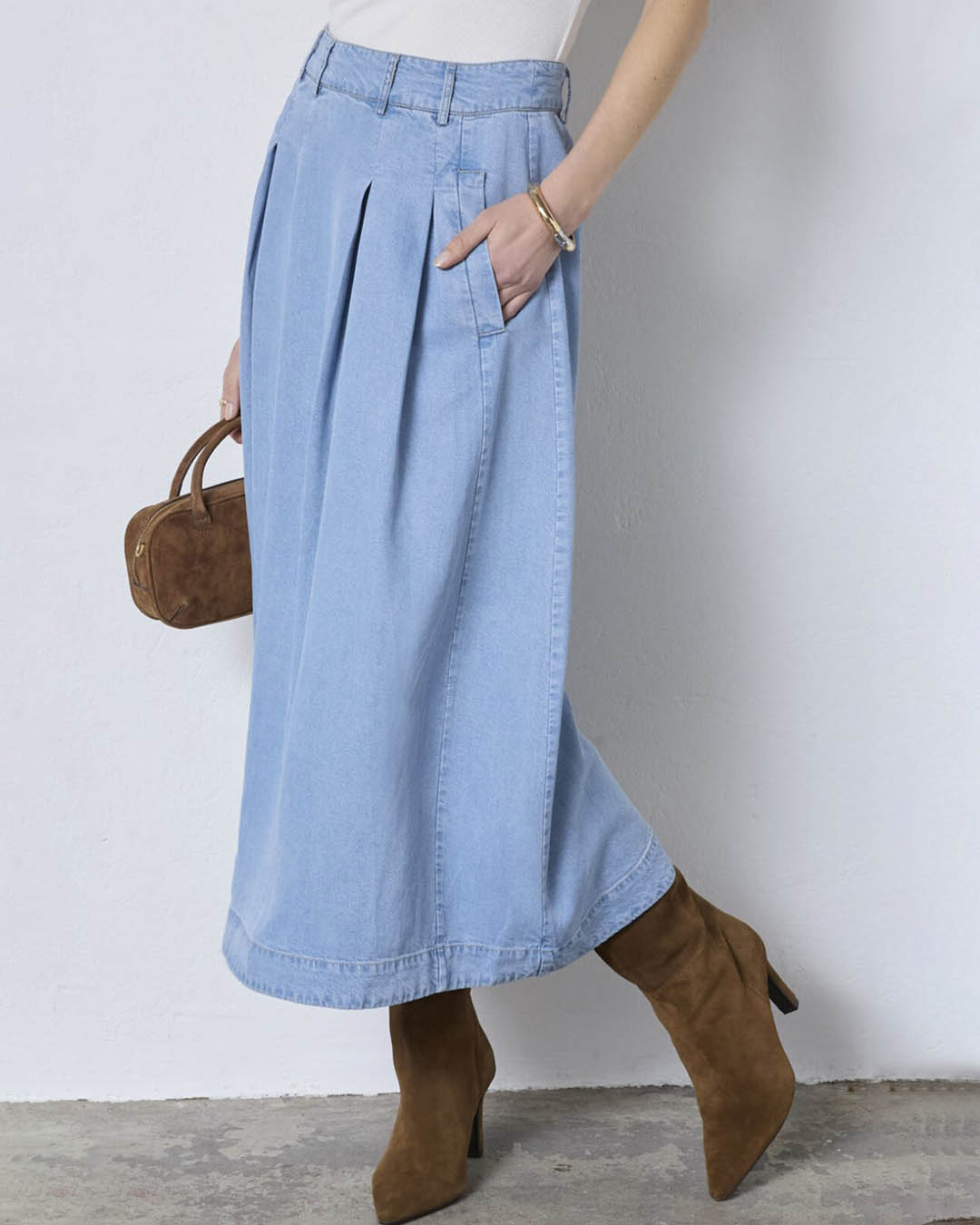 Kjol Anya Tilly ljus denim - 4