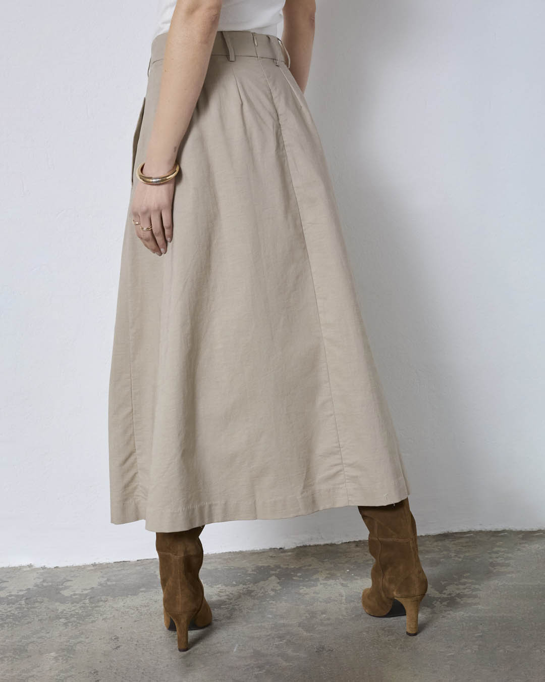 Kjol Anya Leila linneblandning beige - 2