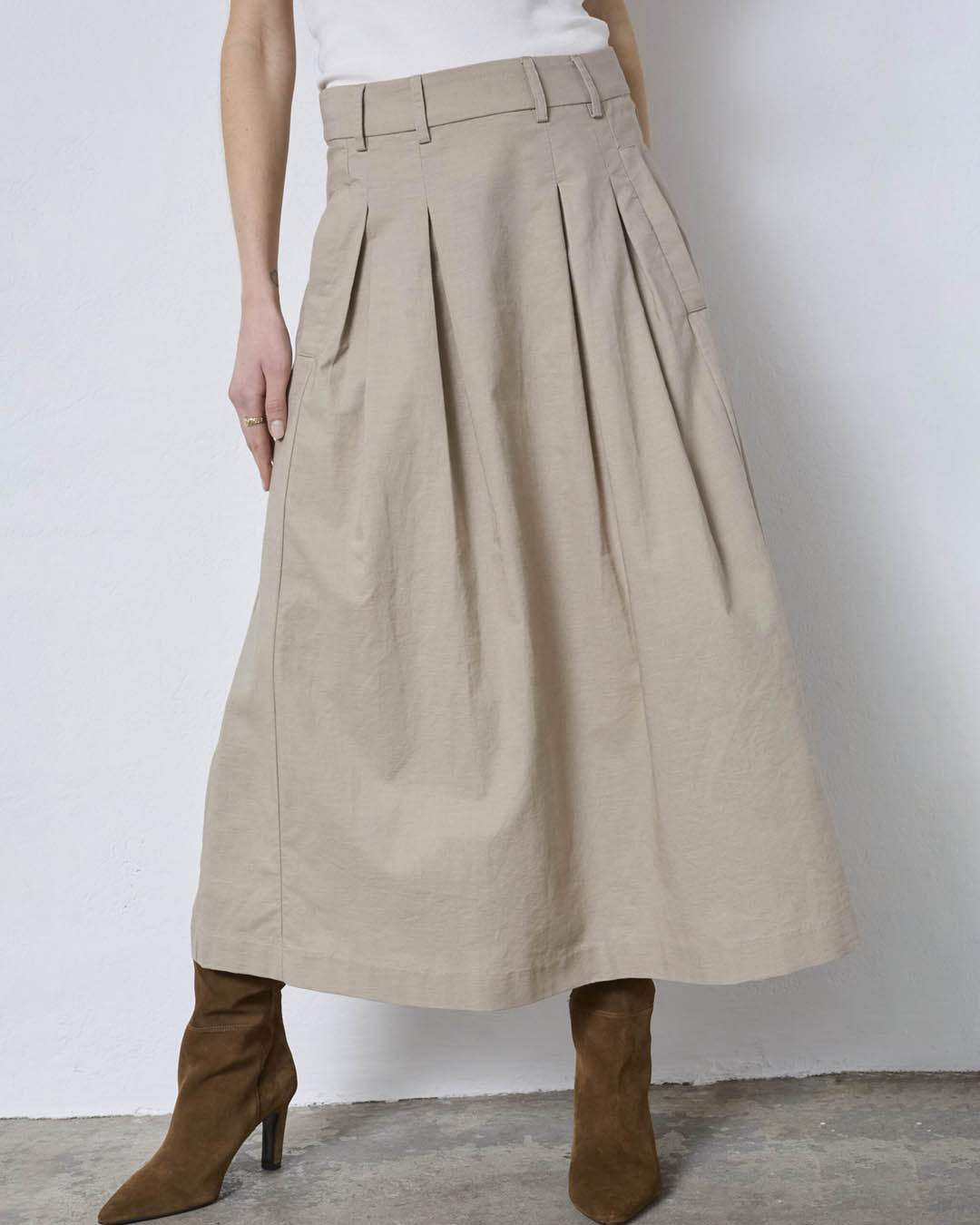 Kjol Anya Leila linneblandning beige