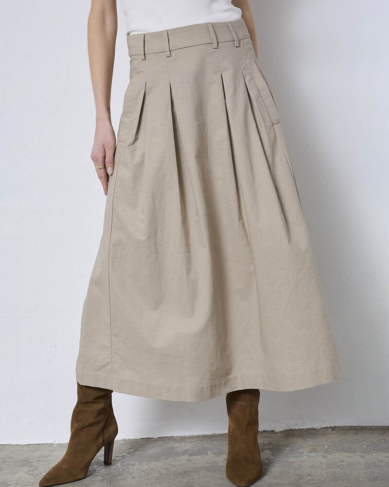 Kjol Anya Leila linneblandning beige