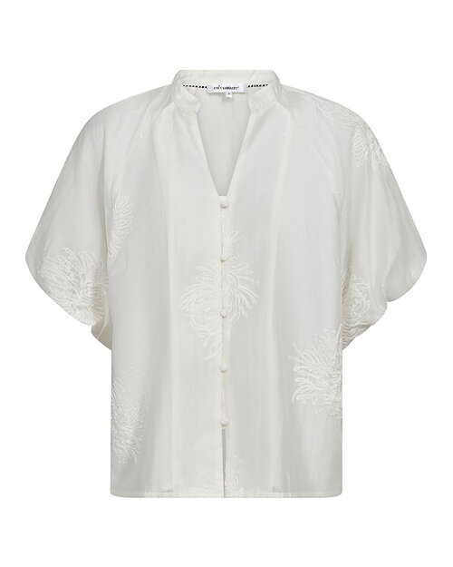 Blus Nea broderade blommor offwhite - 4