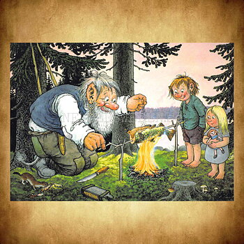 FISKGRILLNING No: 16 - 60016- Trollkort Rolf Lidberg Vykort A6 - 910