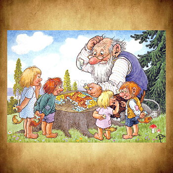 TROLLPUZZEL No: 34 - 60034- Trollkort Rolf Lidberg Vykort A6 - 910
