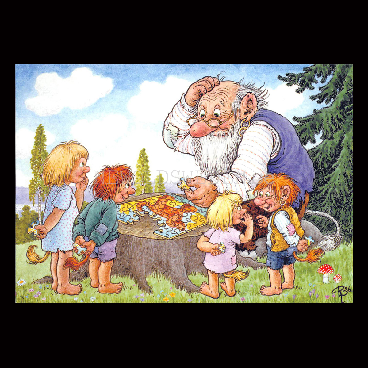 TROLLPUZZEL No: 34 - 60034- Trollkort Rolf Lidberg Vykort A6 - 910