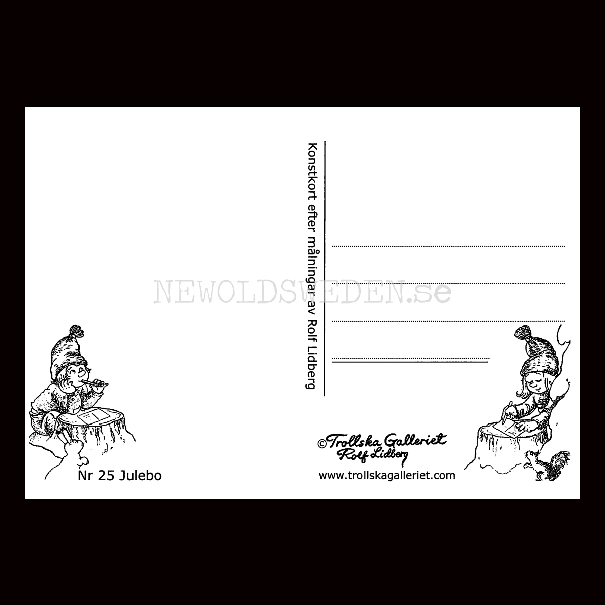 JULEBO No: 25 - Julkort Trollkort Rolf Lidberg - 918 - 2