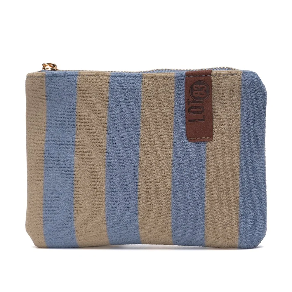 Pouch small blue/beige