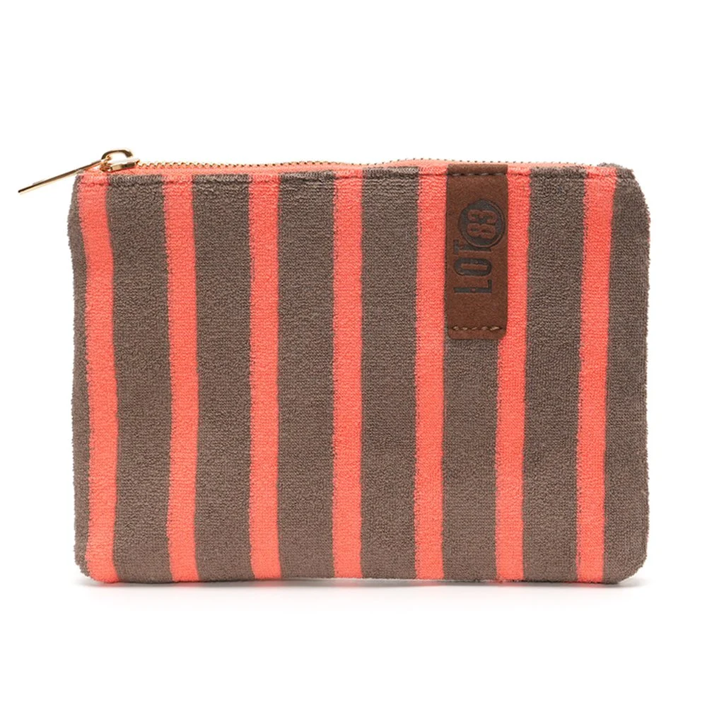 Pouch small brown/coral