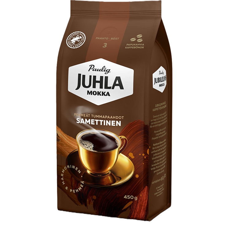 Kahvi Juhla Mokka Samettinen 450g papu