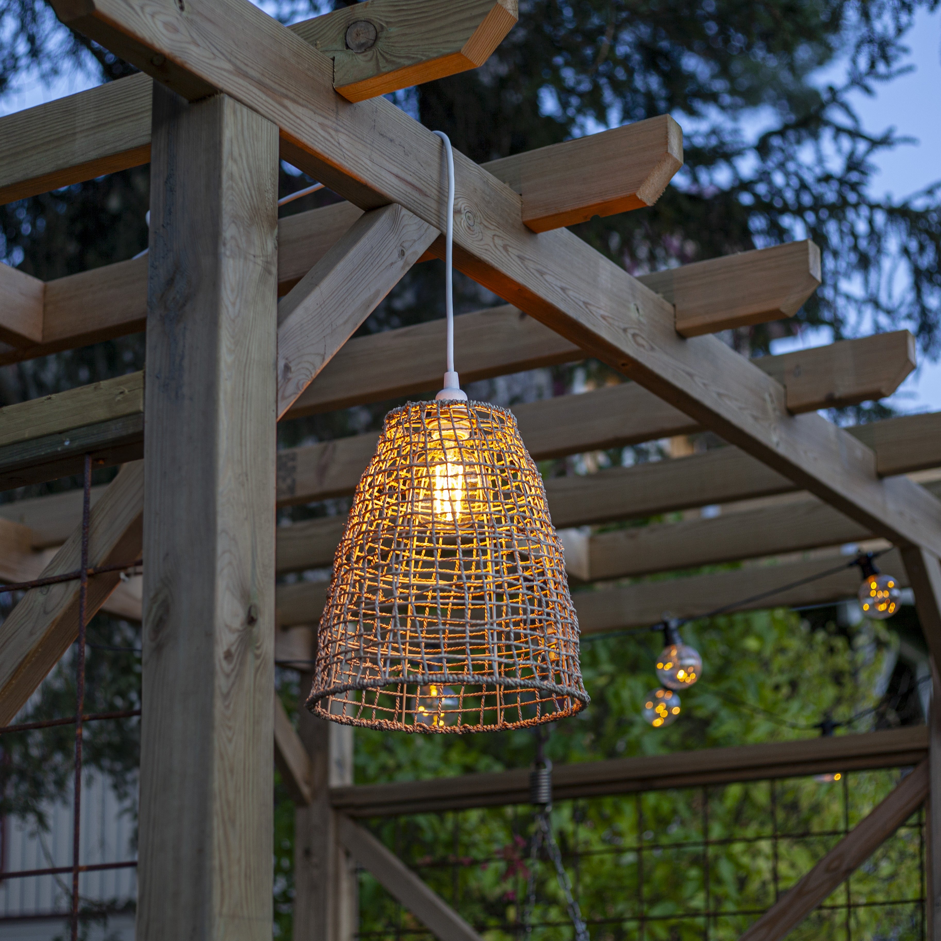 Lampskärm + Sladdställ - Torkat Sjögräs - 33x30 cm