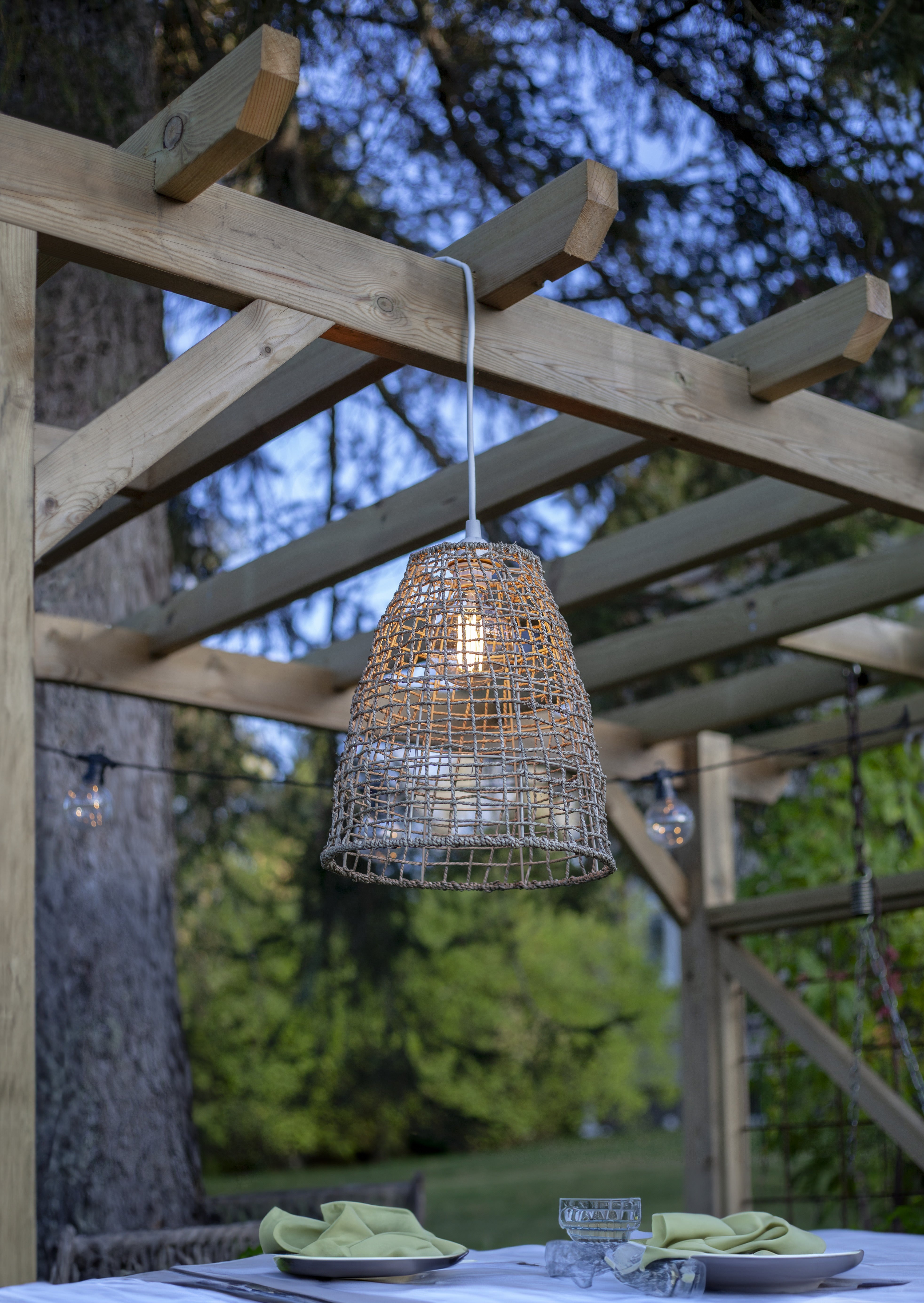 Lampshade + Cord - Dried Seaweed - 33x30 cm - 3