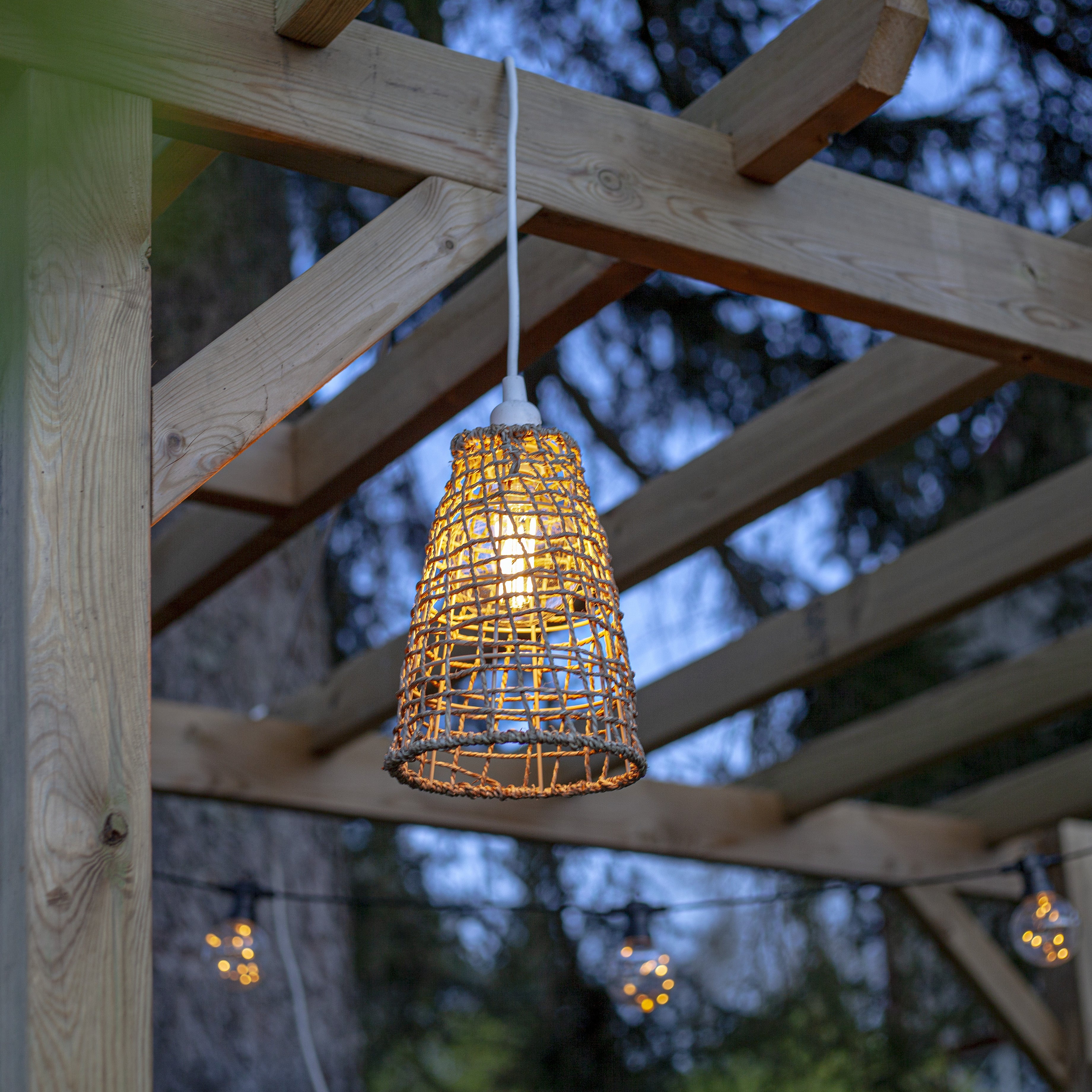 Lampskärm + Sladdställ - Torkat Sjögräs - 23x17 cm