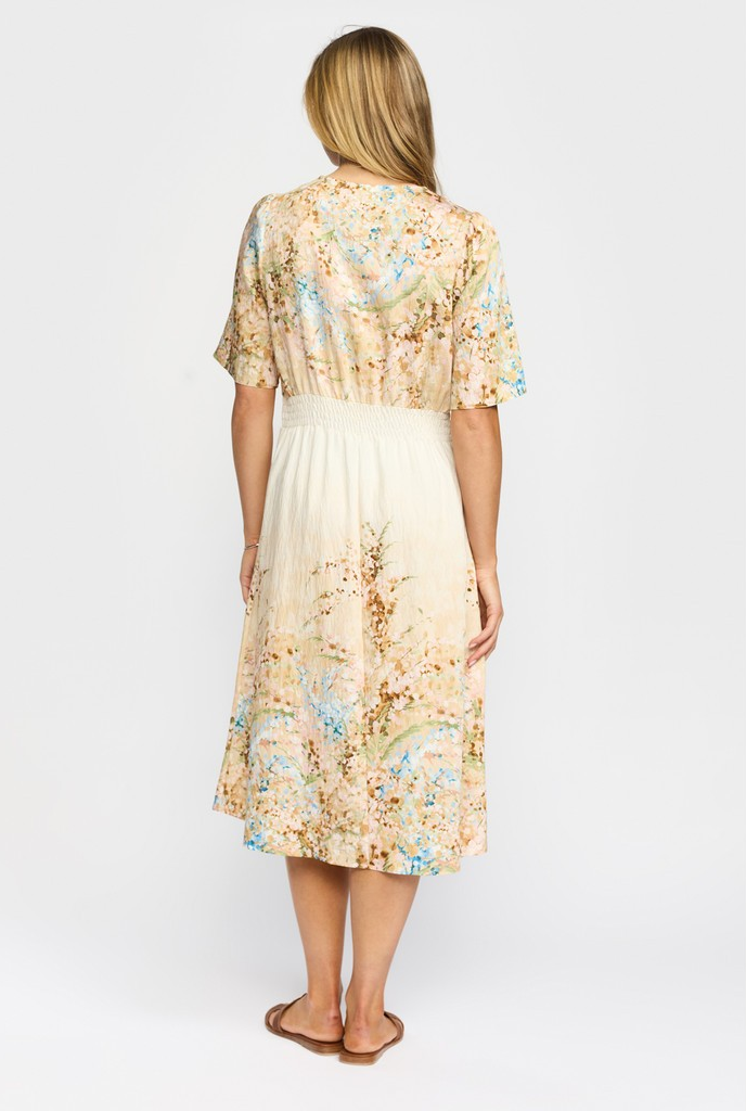 Hedda Dress - Sand Border - 2-Biz