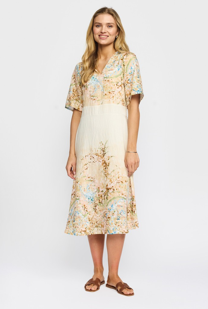 Hedda Dress - Sand Border - 2-Biz