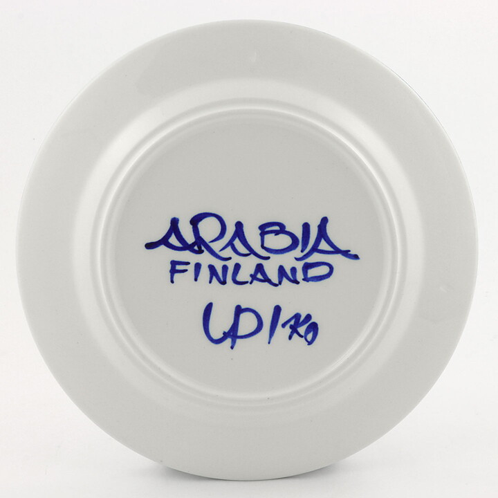 Ulla Procopé (Valencia 1960) Plate with Dark Blue Decor  [Sample Images] 18 cm 