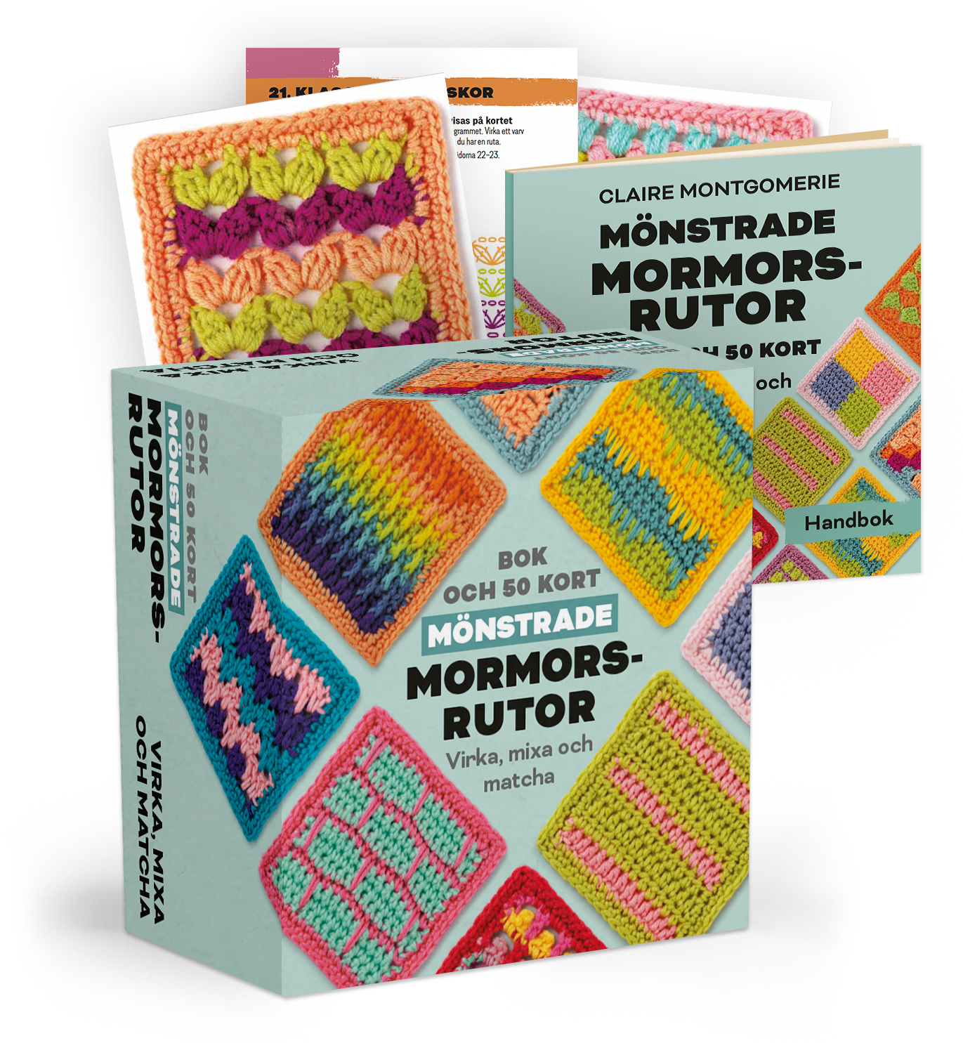 Patterned Granny Squares Book and 50 cards: Crochet, mix and match