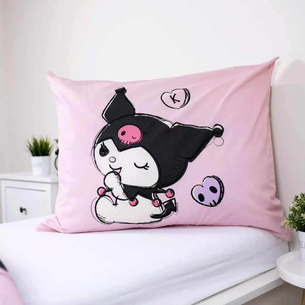Kuromi Bäddset i Rosa och Lila - Påslakan och Örngott 140 x 200 cm - Vändbart - 3