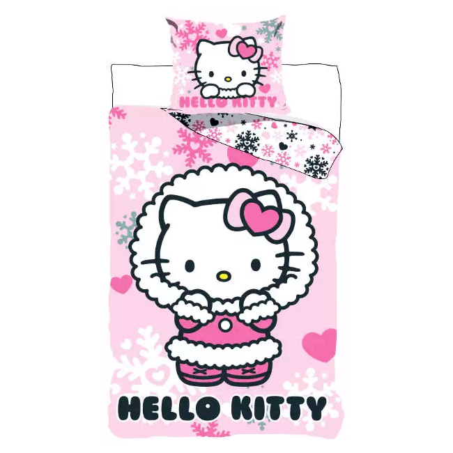 Hello Kitty Cozy Bäddset - Påslakan och Örngott 140 x 200 cm - Vändbart