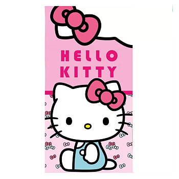 Hello Kitty Badhandduk i Rosa -  70 x 140 cm