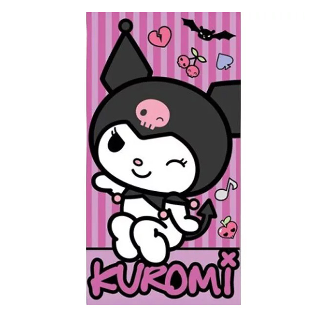 Kuromi Punk Rosa Randig Badhandduk - 70 x 140 cm (Fast Dry)