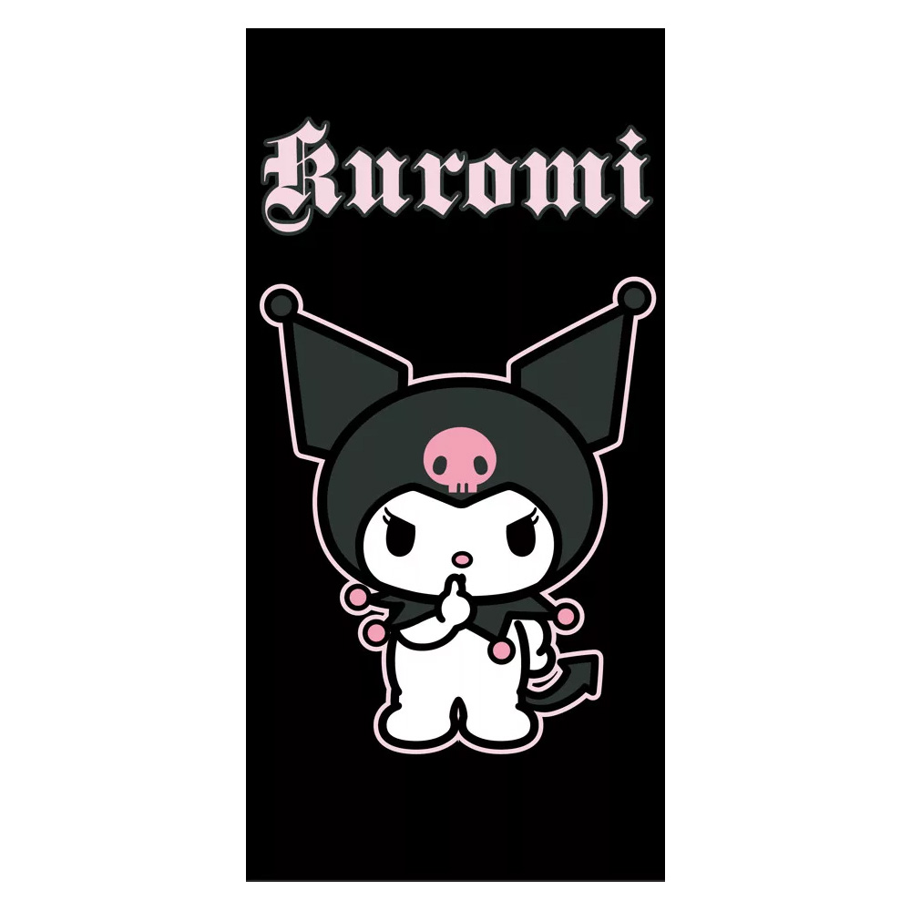 Kuromi Svart Badhandduk i 100% Bomull - 70 x 140 cm