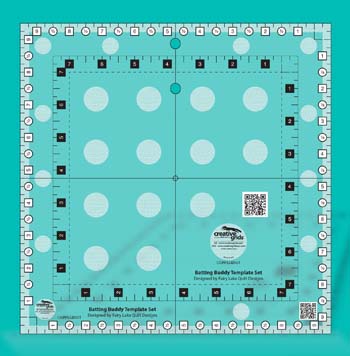 Linjal: Rag/Rufs Quilt Ruler - Batting Buddy Template Set - Creative Grids Non-Slip